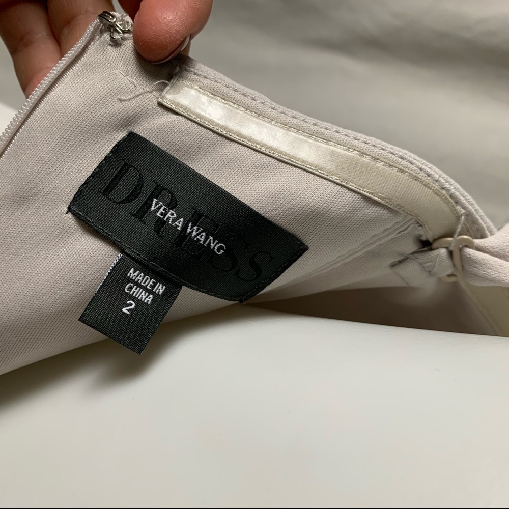 NWT VERA WANG Tea Length Dress in Silt Grey - Picture 7 of 7